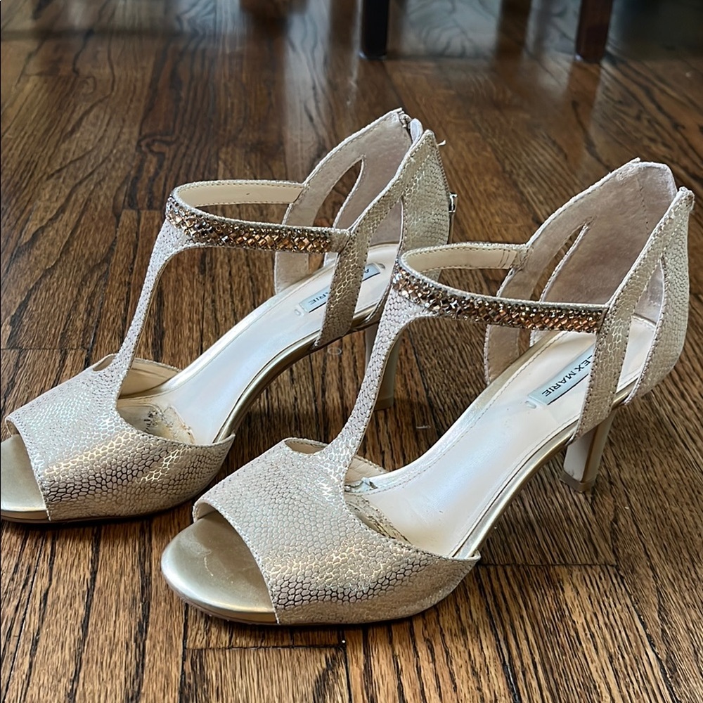 Elegant Gold Strappy Heels